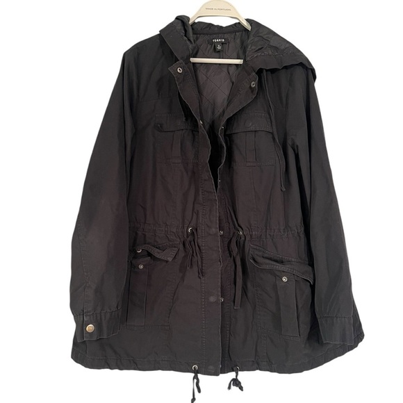 Torrid Black Utility hooded Jacket size 2 - Picture 1 of 10
